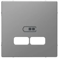 Merten Zentralplatte edelstahl für USB Ladest.Einsatz MEG4367-6036