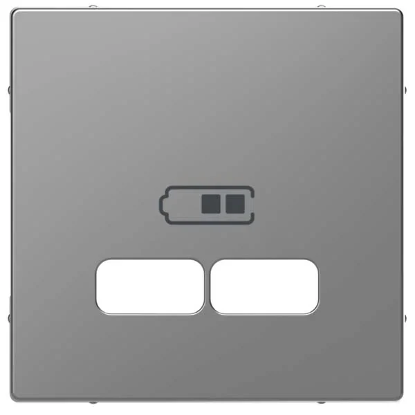 Merten Merten Zentralplatte edelstahl für USB Ladest Einsatz MEG4367-6036