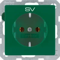 Berker SCHUKO-Steckdose mit Aufdruck grün 47436003