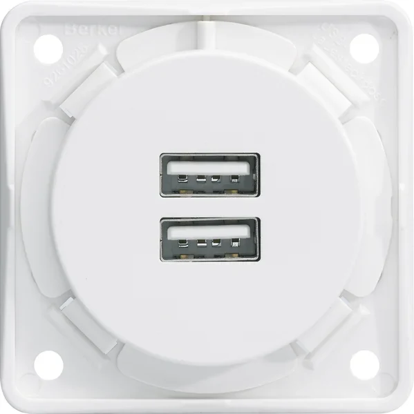 Berker USB-Ladesteckdose pws-matt 2-fach 3A 926102509