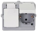 Kopp 130248006 Schutzkontakt-SteckdoseAP-FR 2-fach waag.2-polig16A 250V Std grau