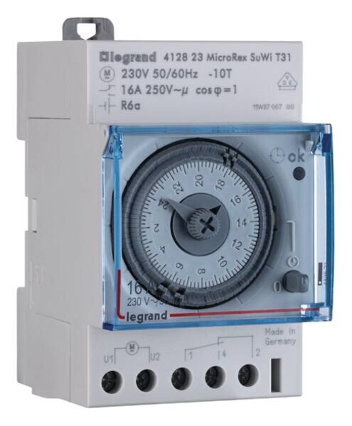 Legrand 412823 MicroRex T31 Su/Wi Plug& Play 230V50/60Hz Tagesschaltuhr Quarz