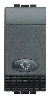 BTicino L4043N LivingLight Schließer- taster Axial 1M mit Wippe Licht SL Anthr.