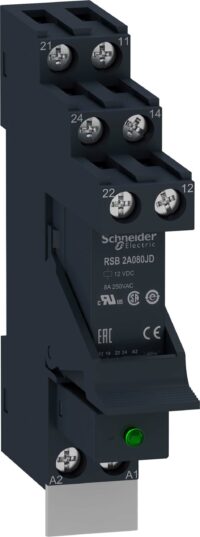 Schneider RSB2A080JDPV Zelio RSB Relais und Sockel 2We8A 12VDC mit Diode