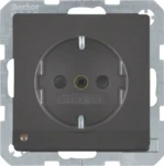 Berker SCHUKO-Steckdose anthrazit/sa LED-Orientierg-licht 41096086