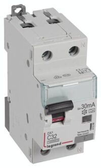 Legrand 411299 DX3 Fi/LS-Schalter C 32A 1P+N 10kA 30mA Typ A 230VAC 2TE