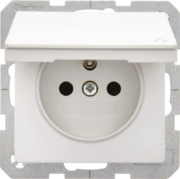 Berker Berker Steckdose mit Schutzkontakt und Klappdeckel 6765836089