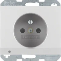Berker Steckdose aluminium mit Schutzkontaktstift 6765107003
