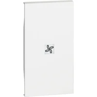BTicino KW01M2RN LivingNow 2M Tasten- abdeckung mit Symbol Ventilator White