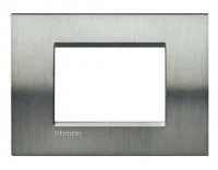 BTicino LNA4803ACS LivingLight Abdeck- rahmen für Kompaktinstallation 3M Stahl