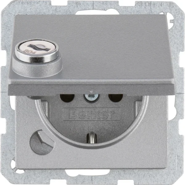 Berker Berker SCHUKO-Steckdose alu/matt Schraub-Liftklemmen 41636084