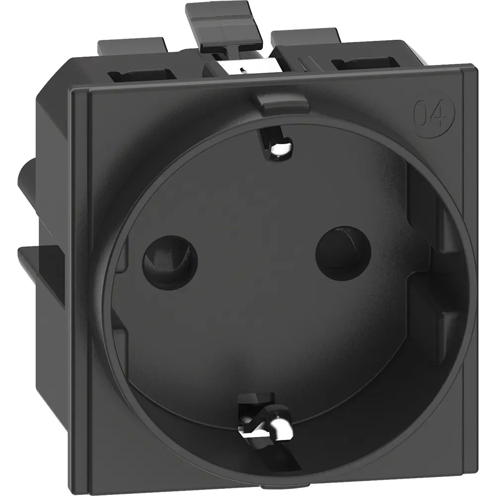 Legrand BTicino KG4141A LivingNow Schuko Steckdose mit schraublosem Anschluss Black