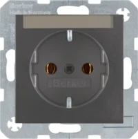 Berker Schuko-Steckdoseanthrazit/matt mit Beschriftungsfeld 47501606