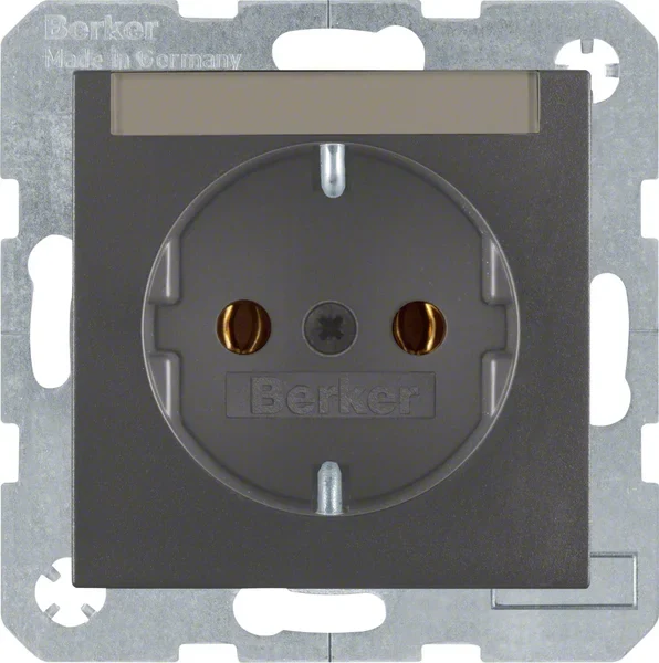Berker Berker Schuko-Steckdoseanthrazit/matt mit Beschriftungsfeld 47501606