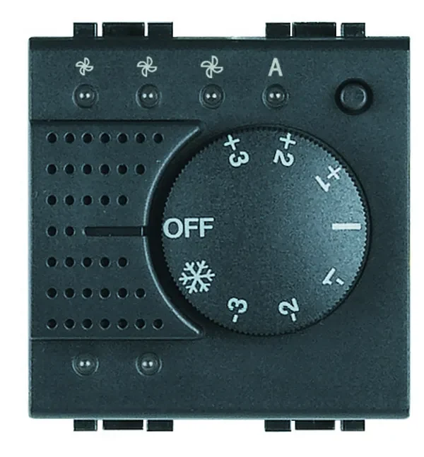 Legrand BTicino L4692FAN Raumthermostat für Fan-Coils 3-40°C Kontr.-LEDs Anthrazit