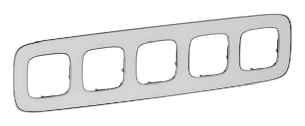 Legrand 754425 Rahmen 5-fach Valena Allure Weiß Mirror Kunststoff Glasoptik