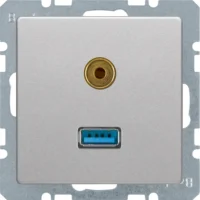 Berker USB/3,5mm Audio Steckdose alu/lackiert 3315396084