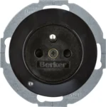 Berker Steckdose mit Stiftkontakt BS R.1/R.3 schwarz 6765102045