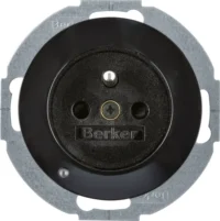 Berker Steckdose mit Stiftkontakt BS R.1/R.3 schwarz 6765102045
