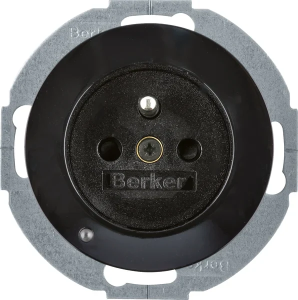 Berker Steckdose mit Stiftkontakt BS R.1/R.3 schwarz 6765102045