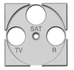 BTicino HC4207 Zentralplatte 3-Loch für Antennensteckdosen TV+R+SAT Aluminium