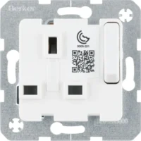 Berker Steckdose British Std. 13A erh BS absch polar weiß 53420219