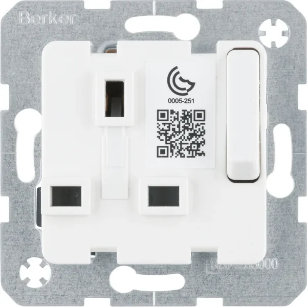 Berker Steckdose British Std. 13A erh BS absch polar weiß 53420219
