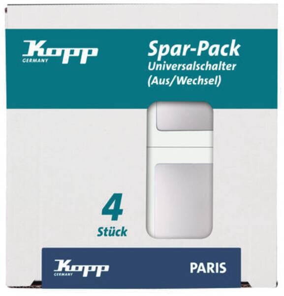 Kopp Kopp 652620014 Universalschalter 10AX 250V Paris Pack:4 silber