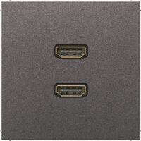 Jung Multimedia-Anschluss anthrazit 2 x HDMI mit Tragring MA AL 1133 AN