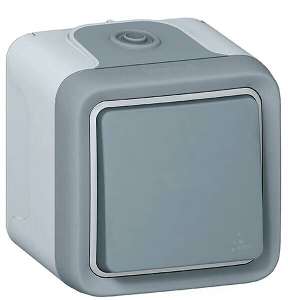 Legrand Legrand 069720 Wipptaster Schließer 1-polig FR-Aufputz Plexo55 grau