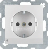 Berker SCHUKO-Steckdose alu/matt LED-Orientierungsl. 41091404