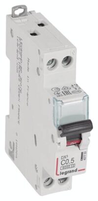 Legrand 407733 DX3 LS-Schalter C 0,5A 1-polig+N 6kA 230VAC 1TE