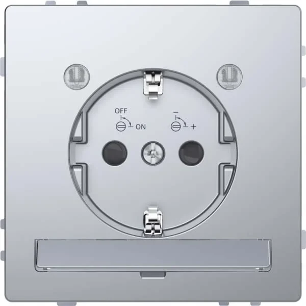 Merten Merten SCHUKO-Steckdose edelstahl mit Lichtauslass MEG2304-6036
