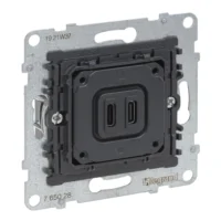 Legrand 765028 SEANO Einsatz 2-fach USB-Ladesteckdose Typ C+C mit Ladestrom 3