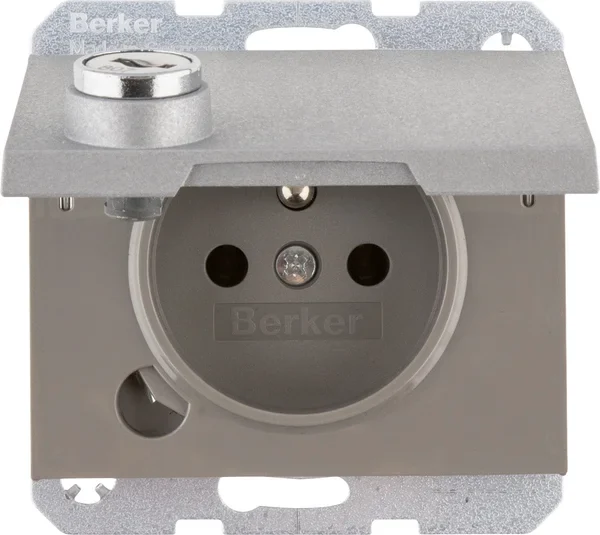 Berker Berker Steckdose mit Erdstift K.1,alu, ma, la 6768117003