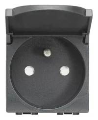 BTicino L4145 LivingLight Steckdose franz. mit Klappdeckel SK Anthrazit