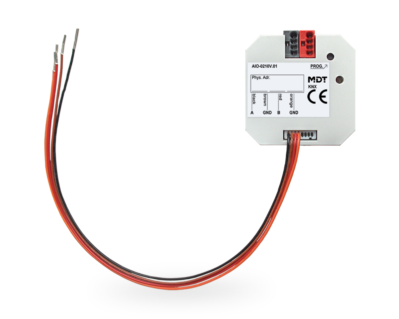 MDT technologies Schaltaktor 2-fach I/O Unterputz, 0-10V AIO – Produktbild 1 (Hersteller)