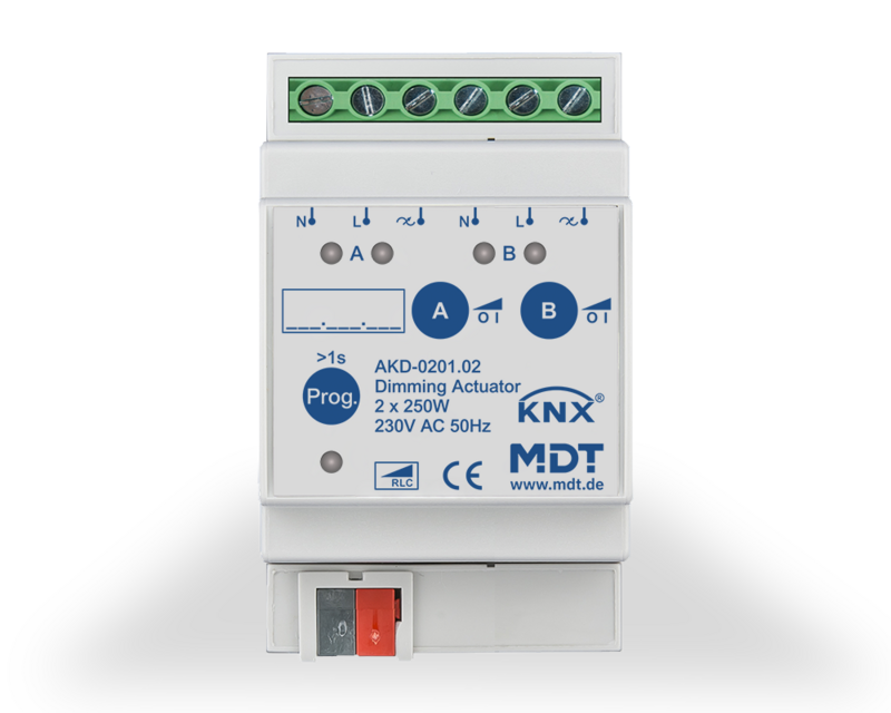 MDT Technologies Dimmaktor AKD 2-fach 3TE Reiheneinbaugerät  – Produktbild 1 (Hersteller)