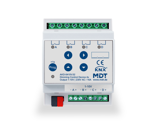 MDT Technologies Dimmaktor AKD 4-fach, 4TE Reiheneinbaugerät – Produktbild 1 (Hersteller)