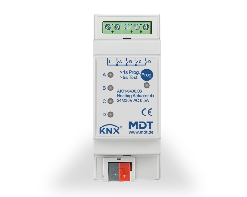 MDT Technologies Heizungsaktor 4-fach 2TE Reiheneinbaugerät, – Produktbild 1 (Hersteller)