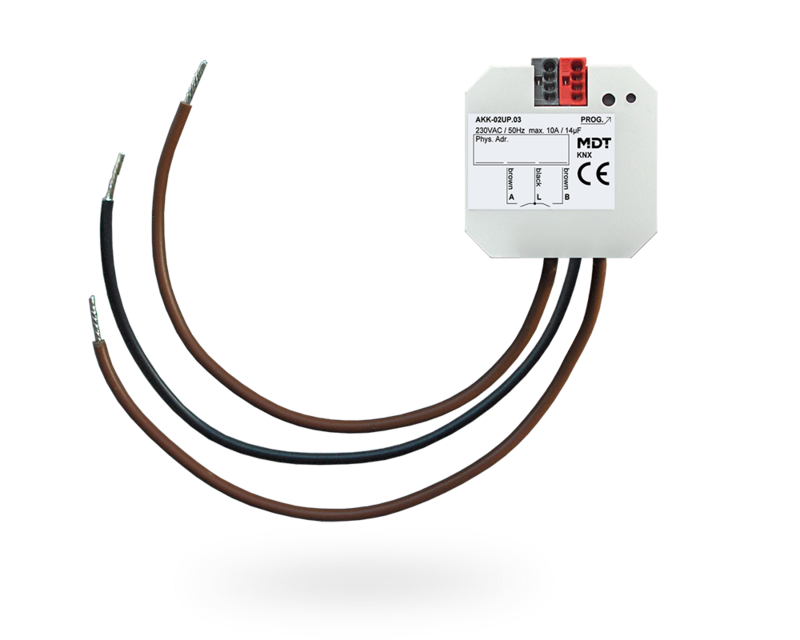 MDT technologies Schaltaktor 2-fach Unterputz 10A, 230VAC, K – Produktbild 1 (Hersteller)
