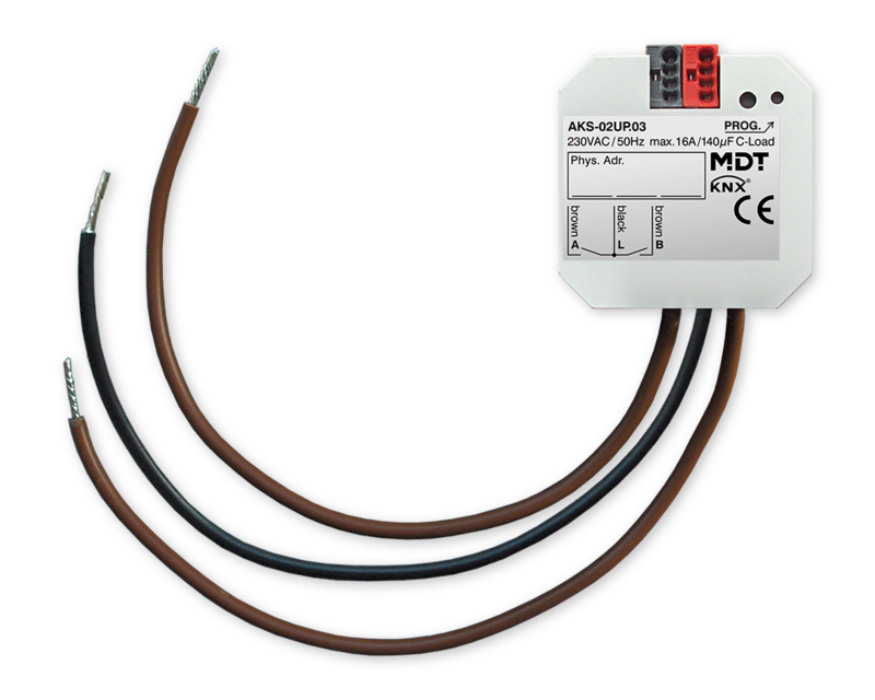 MDT technologies Schaltaktor 2-fach Unterputz, 16 A, 230 V A – Produktbild 1 (Hersteller)