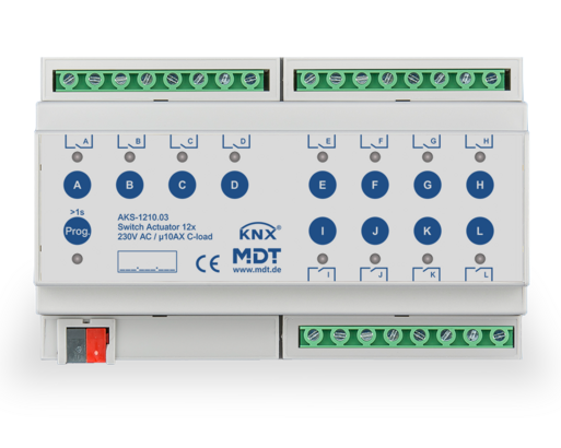 MDT Technologies Schaltaktor AKS Standard 12-fach 8TE Reihen – Produktbild 1 (Hersteller)
