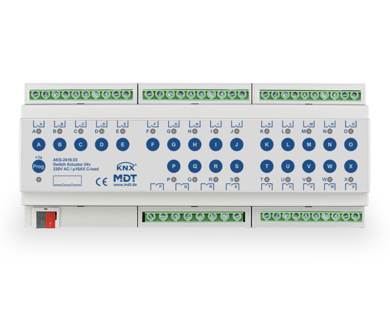 MDT Technologies Schaltaktor AKS 24-fach, 12TE Reiheneinbaug – Produktbild 1 (Hersteller)