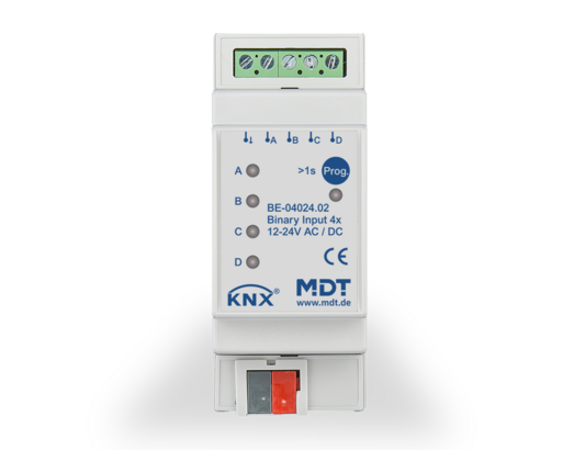 MDT Technologies Binäreingang 4-fach, 2TE Reiheneinbaugerät, – Produktbild 1 (Hersteller)