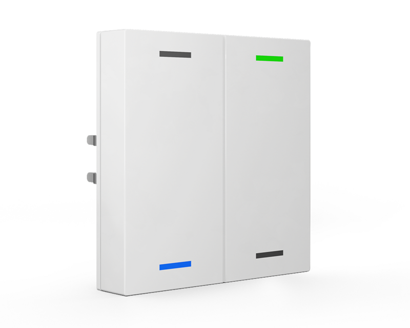 MDT technologies Taster Light 55 2-fach RGBW, reinweiß/glä,  – Produktbild 1 (Hersteller)