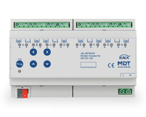 MDT Technologies Jalousieaktor 8-fach Reiheneinbaugerät, 8A, – Produktbild 1 (Hersteller)