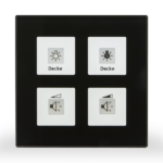 MDT Technologies KNX RF+ Funk Glastaster 4-fach, schwarz, RF – Produktbild 1 (Hersteller)