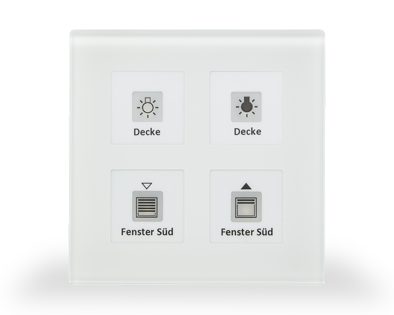 MDT Technologies KNX RF+ Funk Glastaster 4-fach, weiß, RF-GT – Produktbild 1 (Hersteller)