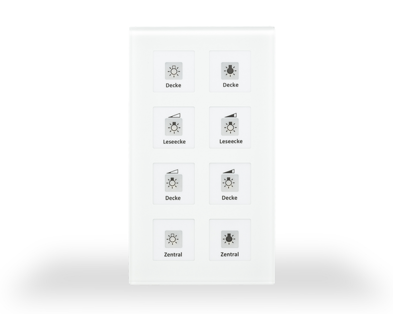 MDT Technologies KNX RF+ Funk Glastaster Plus 8-fach, weiß,  – Produktbild 1 (Hersteller)